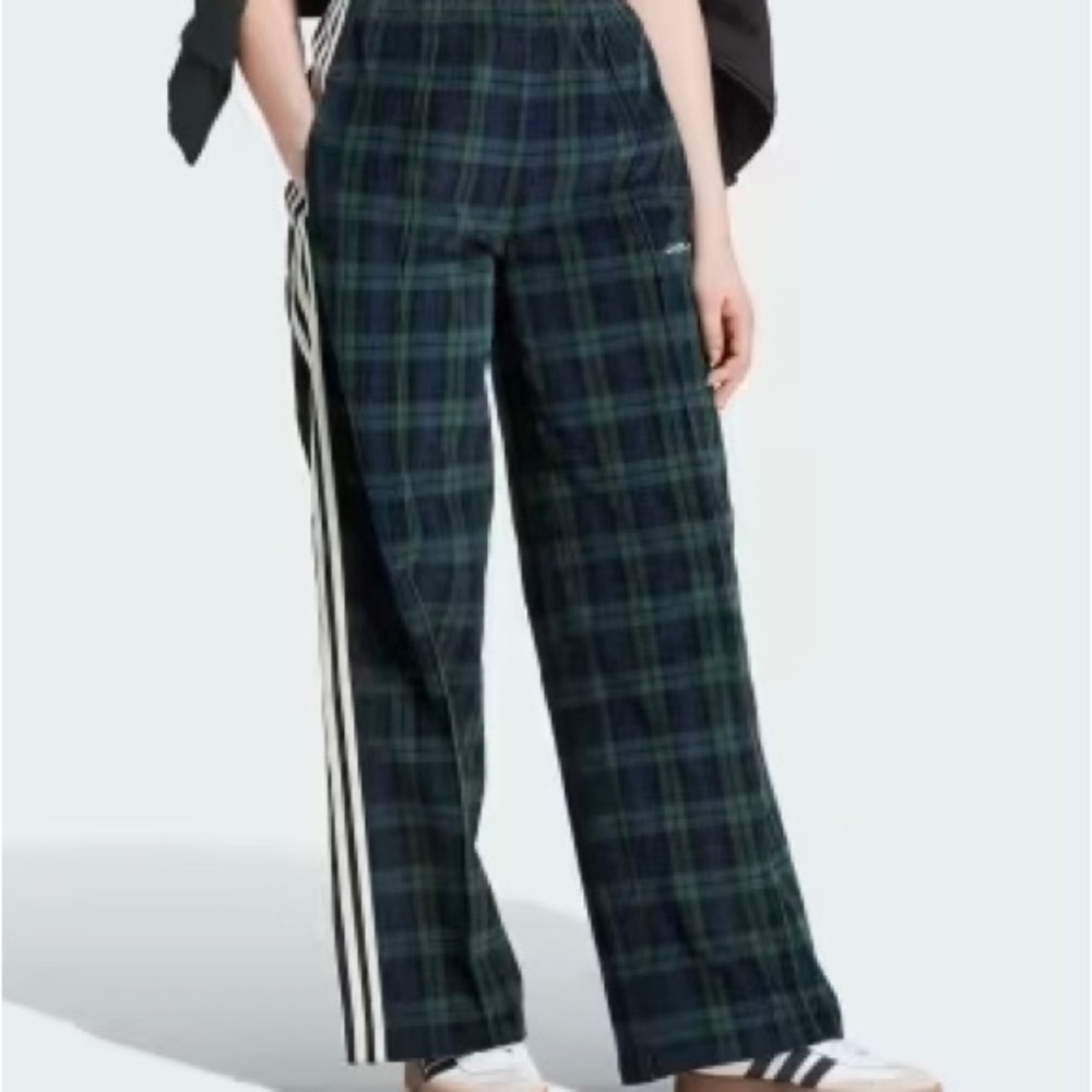 Adidas Tartan Corduroy wide leg pants